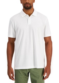 Alfani Men's Regular-Fit Solid Supima Blend Cotton Polo Shirt, Created for Macy's - White On White