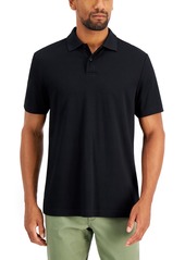 Alfani Men's Regular-Fit Solid Supima Blend Cotton Polo Shirt, Created for Macy's - Black On Black