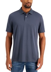 Alfani Men's Regular-Fit Solid Supima Blend Cotton Polo Shirt, Created for Macy's - Navy On Navy