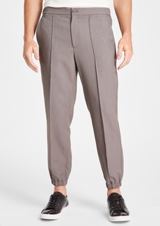Alfani Men's Regular-Fit Stretch Pleated Joggers, Created for Macy's - Bolgio Taupe Heather