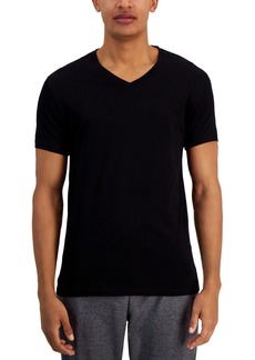 Alfani Men's Regular-Fit V-Neck Solid Undershirts, Pack of 4, Created for Macy's - Deep Black