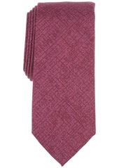 Alfani Men's Slim Crosshatch Tie, Created for Macy's - Dark Red