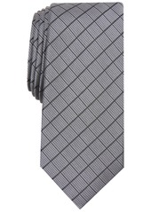 Alfani Men's Slim Grid Tie, Created for Macy's - Charcoal