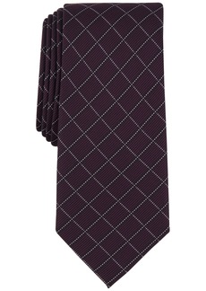 Alfani Men's Slim Grid Tie, Created for Macy's - Plum