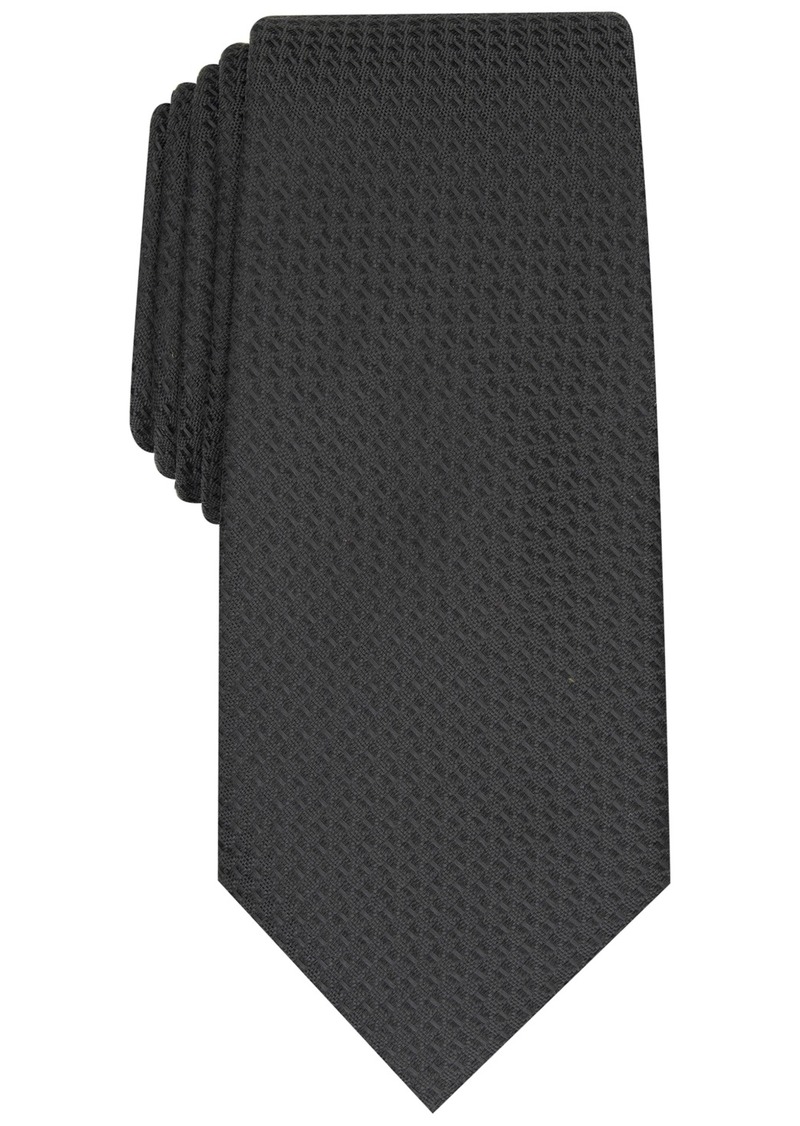 Alfani Men's Slim Textured Tie, Created for Macy's - Black