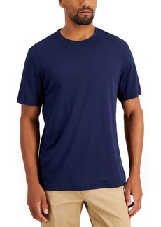 Alfani Men's Solid Supima Blend Crewneck T-Shirt, Created for Macy's - Navy Blue