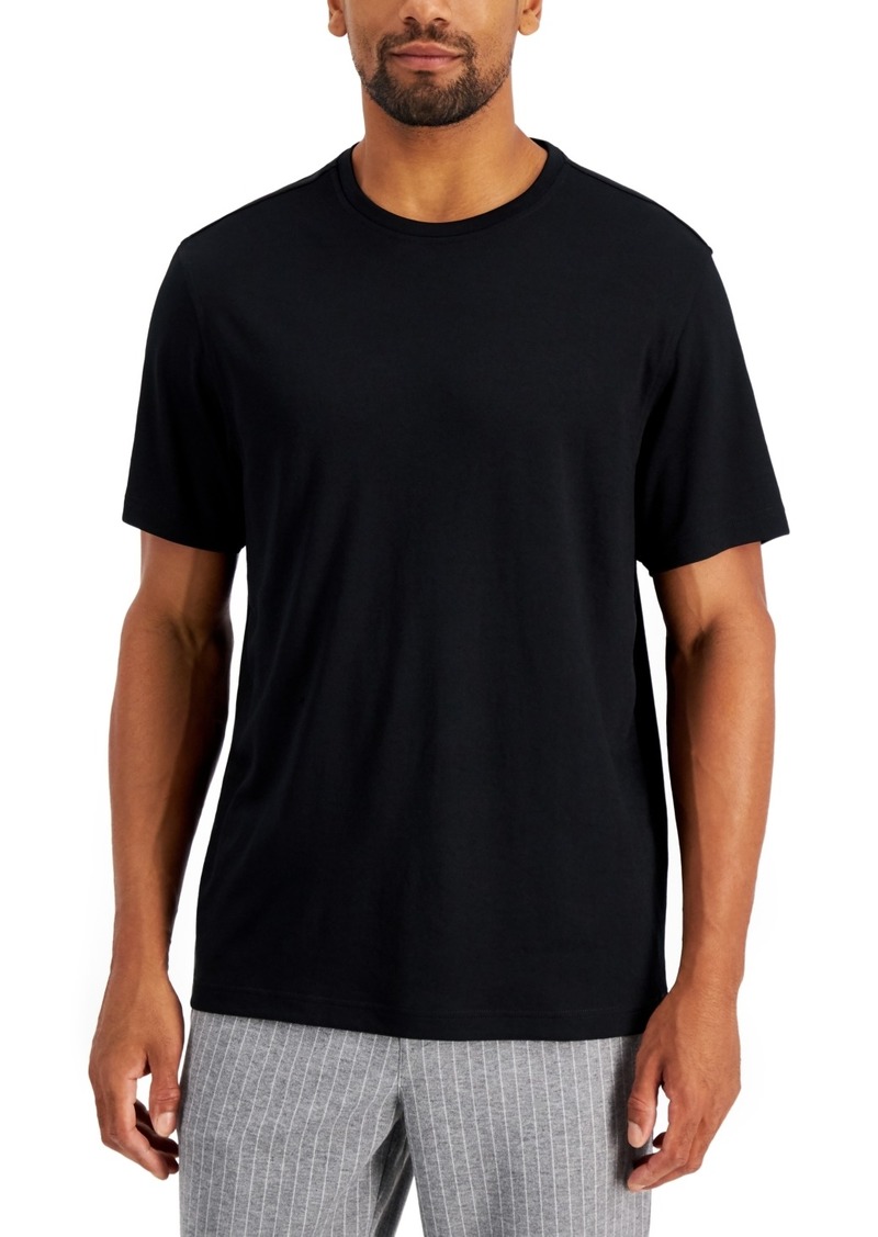 Alfani Men's Solid Supima Blend Crewneck T-Shirt, Created for Macy's - Deep Black