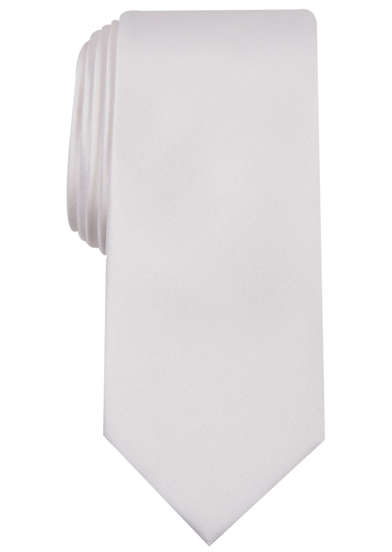 Alfani Men's Solid Texture Slim Tie, Created for Macy's - White