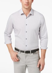 Alfani Men's Stretch Modern Stripe Shirt, Created for Macy's - Smooth Silver