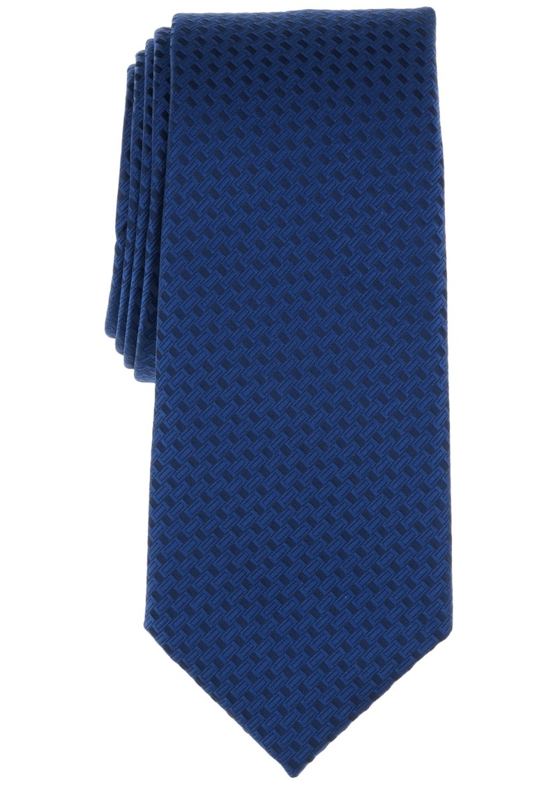 Alfani Men's Sylvan Textured Solid Tie, Created for Macy's - Navy