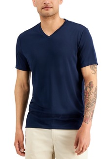 Alfani Men's Travel Stretch V-Neck T-Shirt, Created for Macy's - Neo Navy