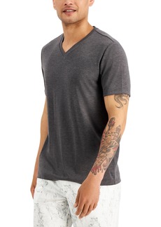 Alfani Men's Travel Stretch V-Neck T-Shirt, Created for Macy's - Hthr Onyx