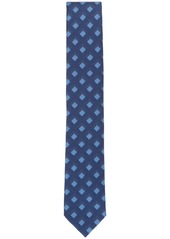 Alfani Men's Vail Square-Pattern Tie, Created for Macy's - Navy