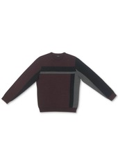 Alfani Men's Vertical Blocked Crewneck Cotton Sweater, Created for Macy's