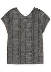Alfani Metallic Short-Sleeve Top, Created for Macy's