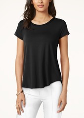 Alfani Satin-Trim High-Low T-Shirt, Created for Macy's