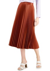 Alfani Pleated Faux-Leather Skirt, Created for Macy's
