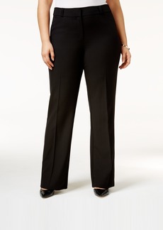 Alfani Plus & Petite Plus Size Curvy Bootcut Tummy-Control Pants, Created for Macy's - Deep Black