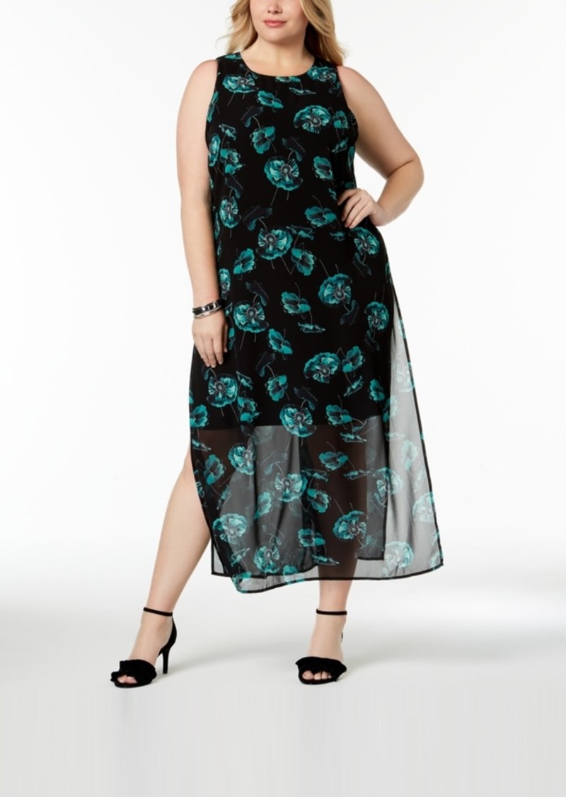 Alfani Alfani Plus Size Chiffon-Overlay Maxi Dress, Created for Macy's ...