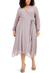Alfani Plus Size Metallic Fit & Flare Dress, Created for Macy's