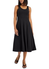 Alfani Women's Printed Sleeveless Midi Dress, Created for Macy's - Deep Black