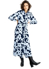 Alfani Printed Belted Shirt Dress, Created for Macy's