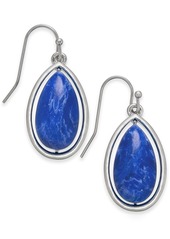 Alfani Silver-Tone Blue Stone Teardrop Earrings, Created for Macy's