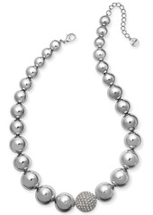 Alfani Silver-Tone Crystal Accent Bubble Statement Necklace, 17" + 2" extender, Created for Macy's
