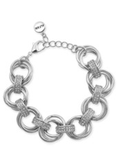 Alfani Silver-Tone Crystal Accent Multi-Hoop Link Bracelet, Created for Macy's