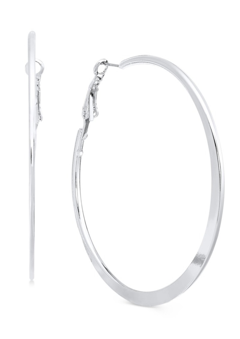 Alfani Silver-Tone Flat-Edge Large Hoop Earrings, Created for Macy's