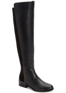 Alfani Women's Ludlowe Over-The-Knee Boots, Created for Macy's - Black Leather/ Micro