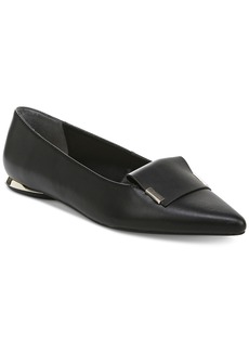 Alfani Women's Samantha Pointed-Toe Loafer Flats, Created for Macy's - Black Smooth