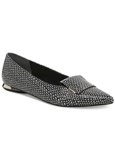 Alfani Women's Samantha Pointed-Toe Loafer Flats, Created for Macy's - Black/White Multi