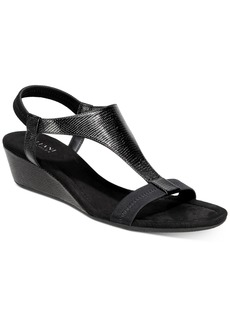 Alfani Women's Step 'N Flex Vacanzaa Wedge Sandals, Created for Macy's - Black Lizard
