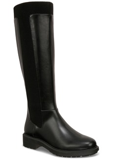Alfani Women's Tamira Knee High Riding Boots, Created for Macy's - Black Smooth