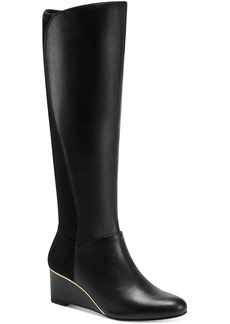 Alfani Beverly Womens Leather Tall Wedge Boots
