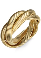Alfani Gold-Tone Herringbone Chain Twisted Bangle Bracelet