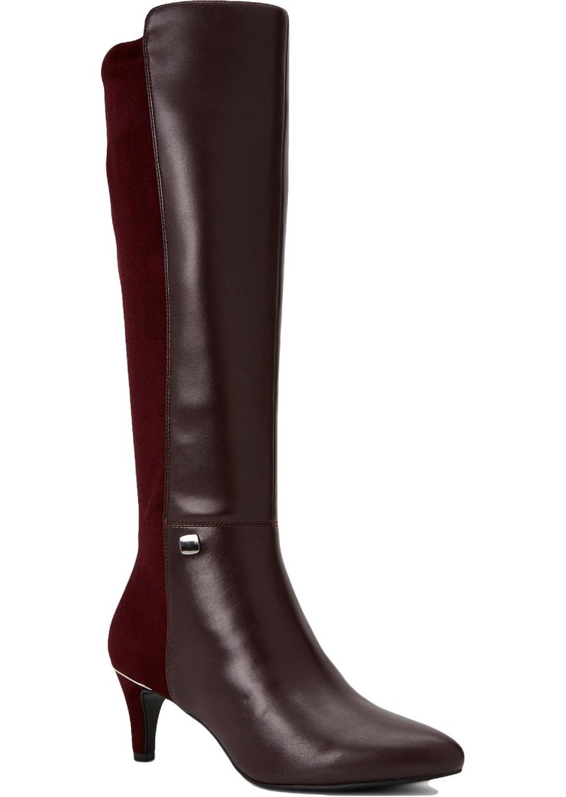 Alfani Hakuu Womens Faux Leather Pointed Toe Knee-High Boots