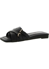 Alfani Ivyy Womens Faux Leather Square Toe Slide Sandals