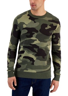 Alfani Mens Camouflage Pullover Crewneck Sweater