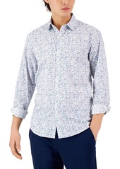 Alfani Mens Cotton Floral Print Button-Down Shirt