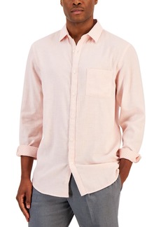 Alfani Mens Cotton Pattern Button-Down Shirt