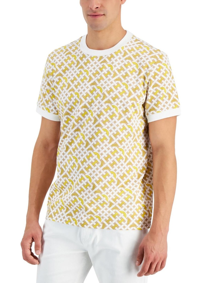 Alfani Mens Crewneck Geometric T-Shirt