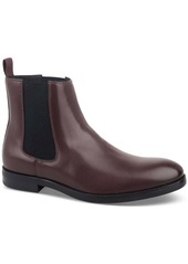 Alfani Mens Faux Leather Pull On Chelsea Boots