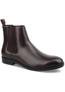 Alfani Mens Faux Leather Pull On Chelsea Boots