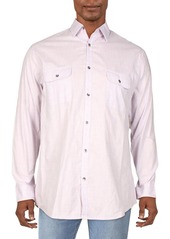 Alfani Mens Heathered Point-Collar Button-Down Shirt