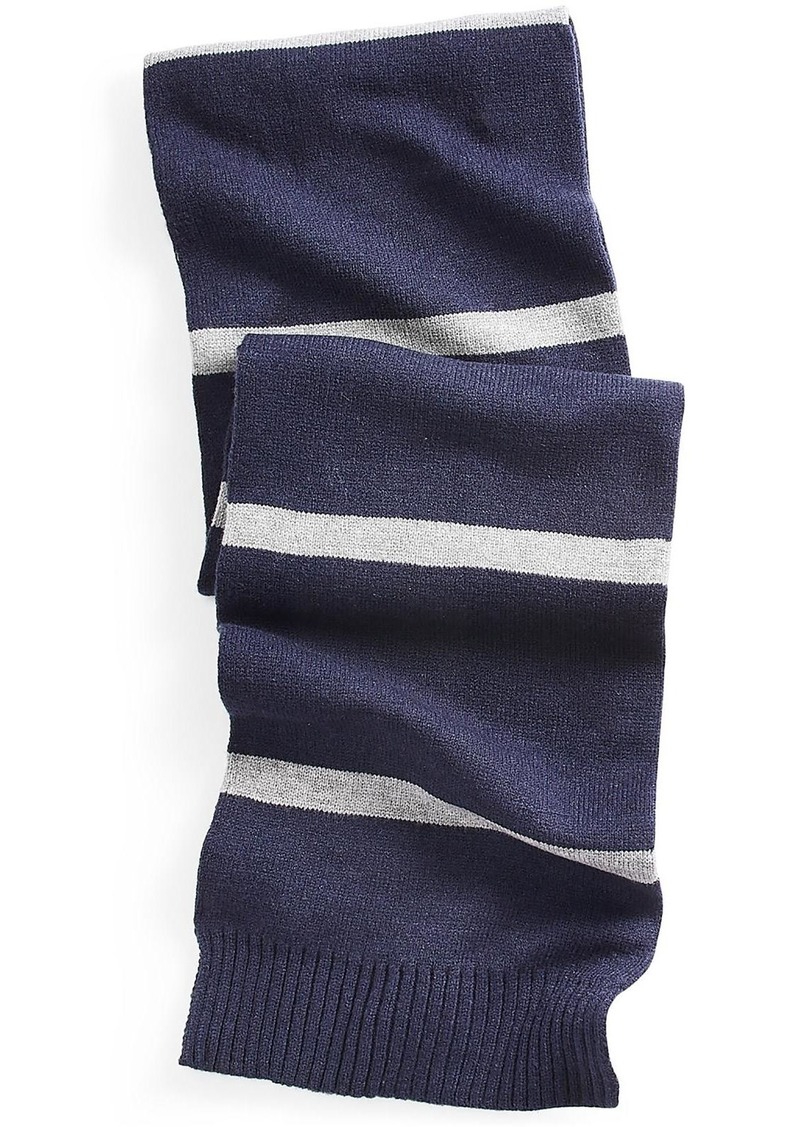 Alfani Mens Horizontal Stripes Ribbed Trim Winter Scarf