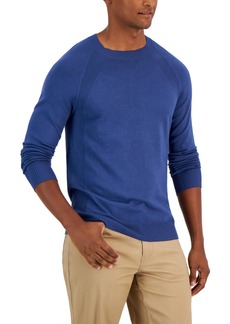 Alfani Mens Rib Knit Trim Soft Crewneck Sweater