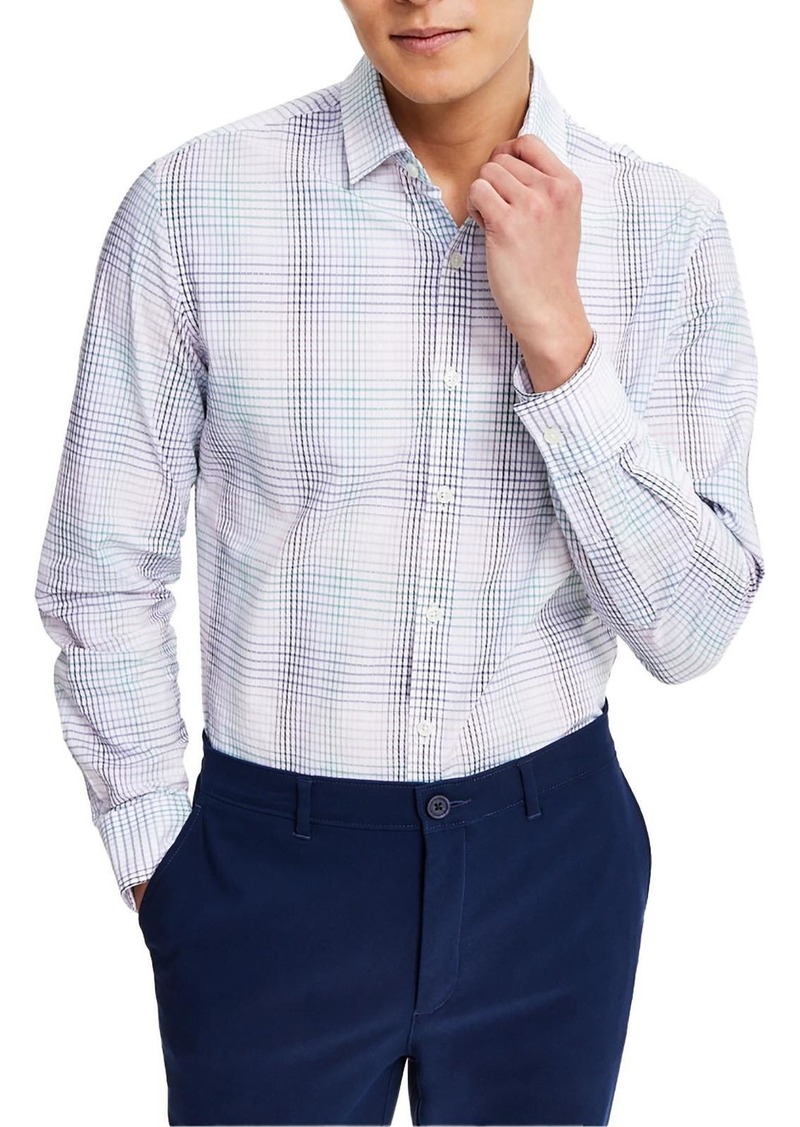 Alfani Mens Woven Collar Button-Down Shirt