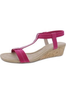 Alfani Voyage Womens Faux Leather T Strap Wedge Sandals